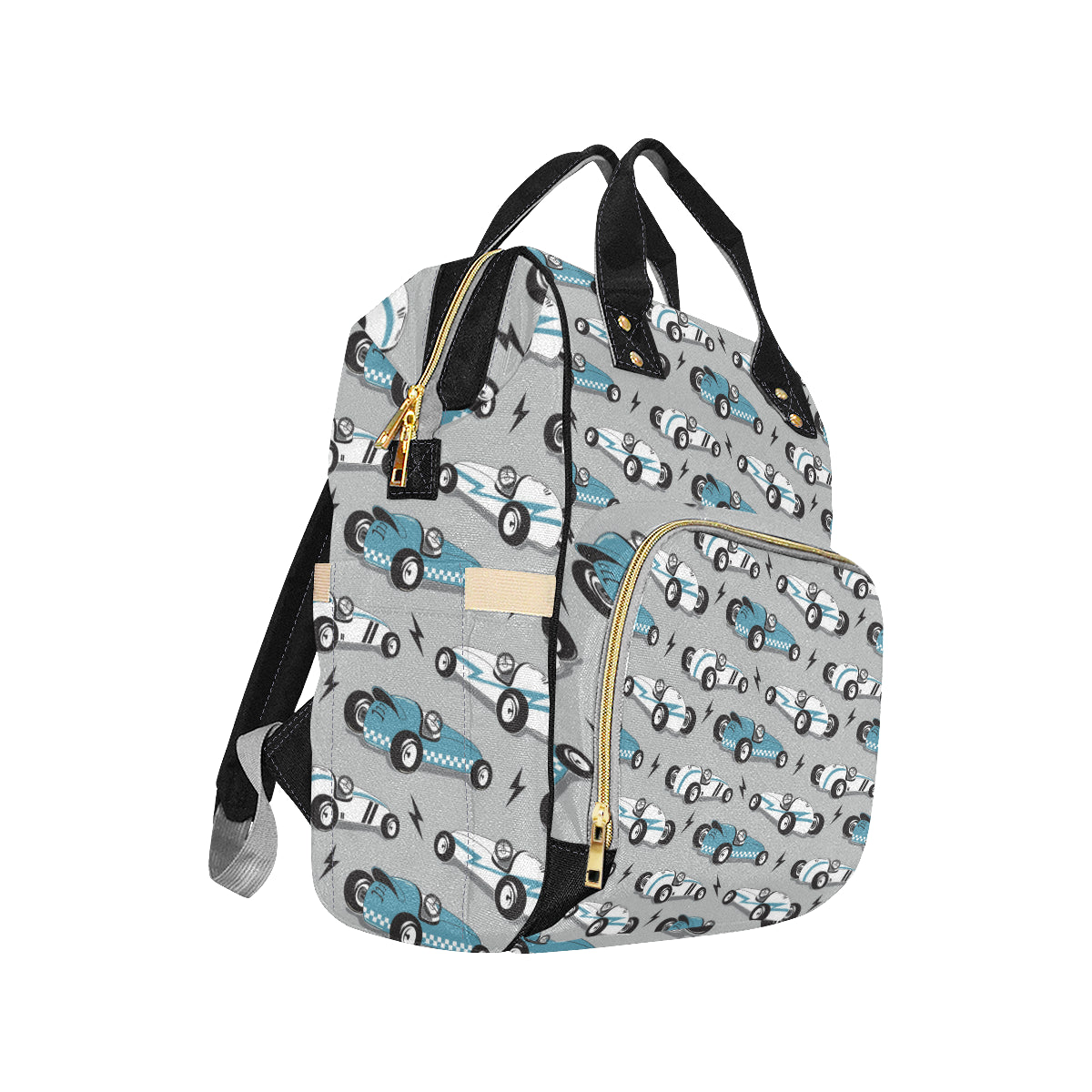 Racing Vintage Pattern Print Design A02 Diaper Bag Backpack