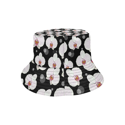 Orchid White Pattern Print Design OR09 Unisex Bucket Hat