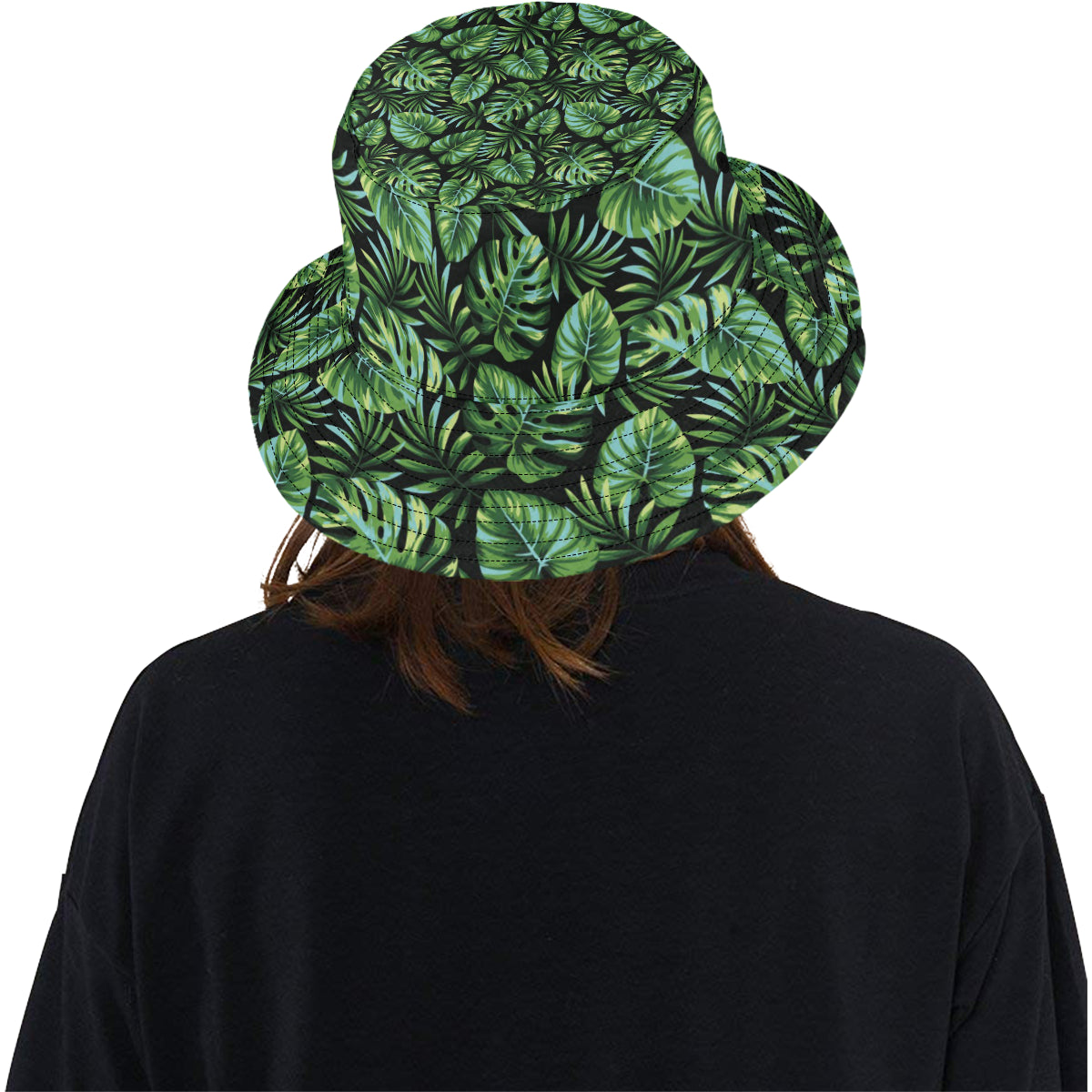Palm Leaves Pattern Print Design PL013 Unisex Bucket Hat