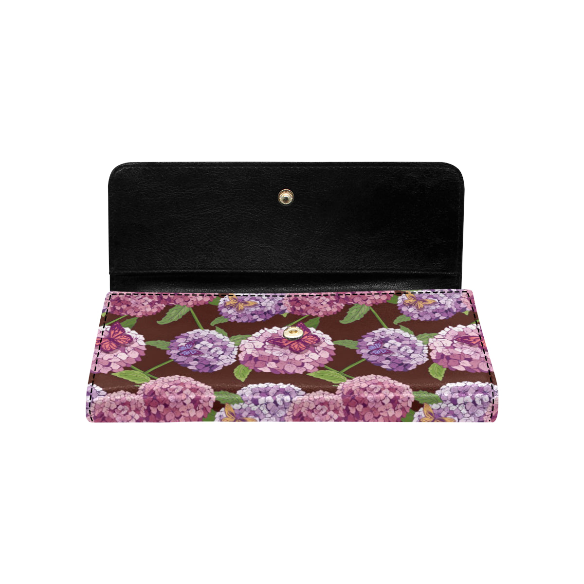 Hydrangea Pattern Print Design HD08 Women's Trifold Wallet