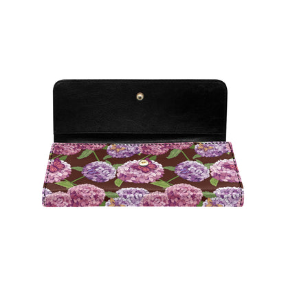 Hydrangea Pattern Print Design HD08 Women's Trifold Wallet