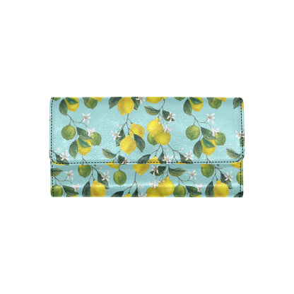 Lemon Pattern Print Design LM05 Women's Trifold Wallet