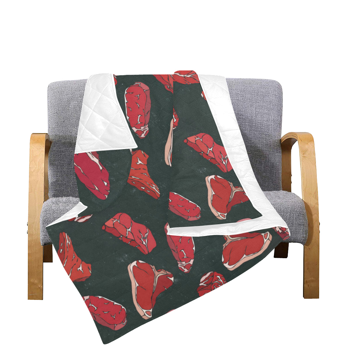 Meat Pattern Print Design 01 Premium Quilt