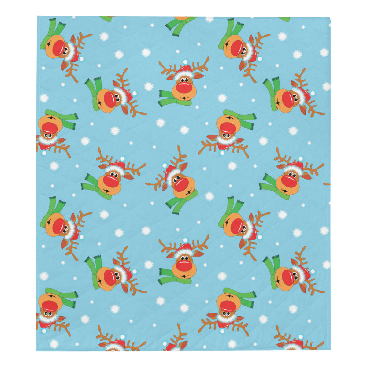 Reindeer cute Pattern Print Design 02 Premium Quilt