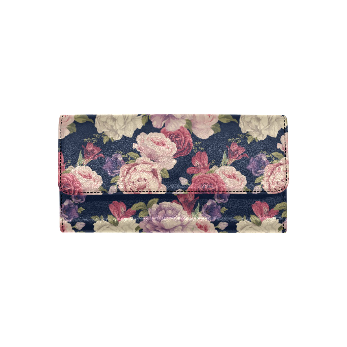 Peony Pattern Print Design PE03 Women's Trifold Wallet