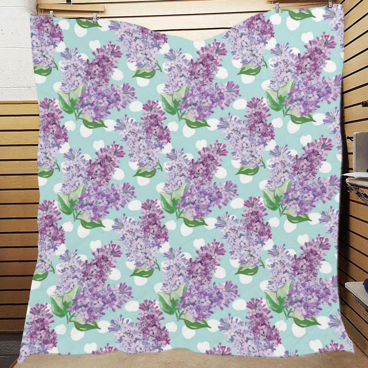 Lilac Pattern Print Design 02 Premium Quilt