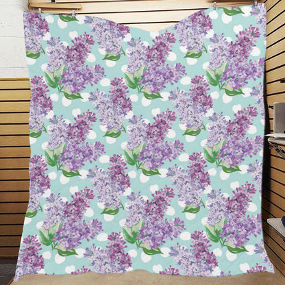 Lilac Pattern Print Design 02 Premium Quilt