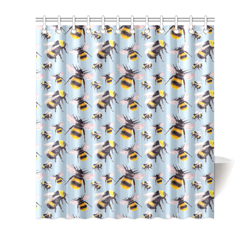 Bee Pattern Print Design BEE08 Shower Curtain
