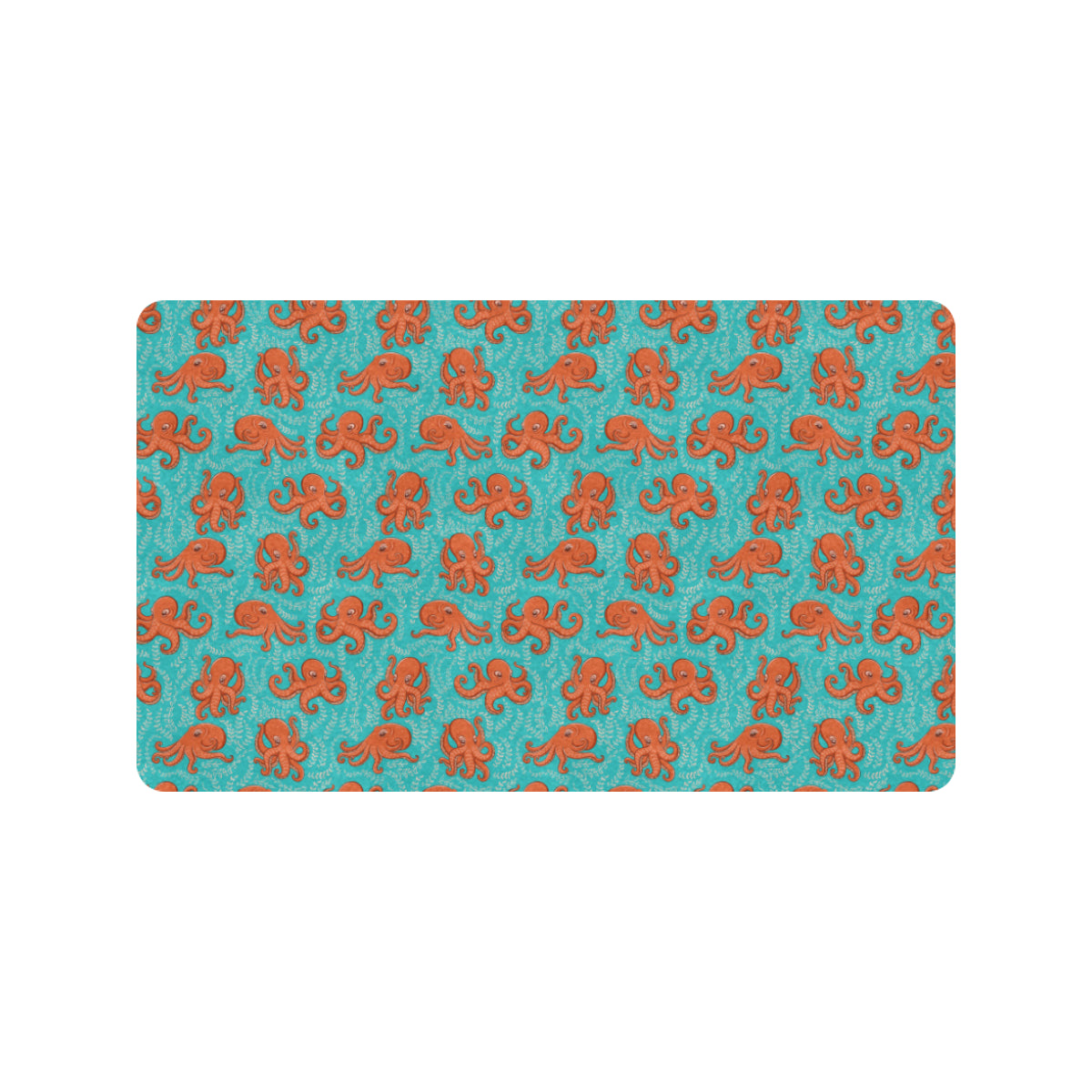 Octopus Cartoon Design Print Themed Rubber Doormat