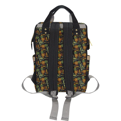 Aloha Hawaii Time Design Themed Print Diaper Bag Backpack