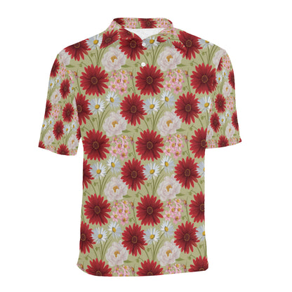 Gerberas Pattern Print Design GB07 Men Polo Shirt