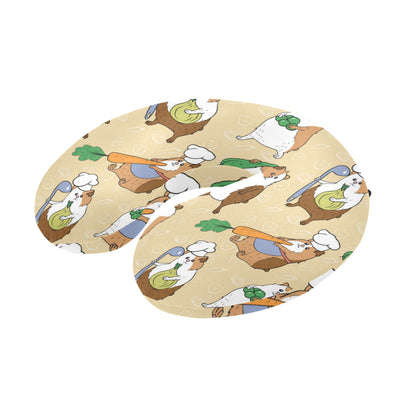 Guinea Pig Pattern Print Design 03 U-Shaped Travel Neck Pillow