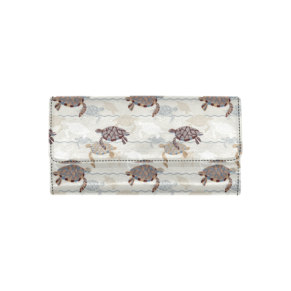 Sea Turtle Pattern Print Design T07 Women's Trifold Wallet