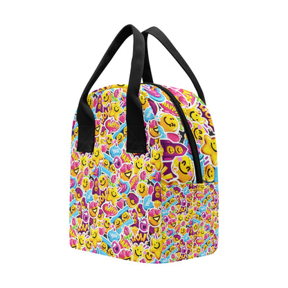 Emoji Sticker Print Pattern Insulated Lunch Bag