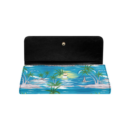 Palm Tree Beach Women's Trifold Wallet