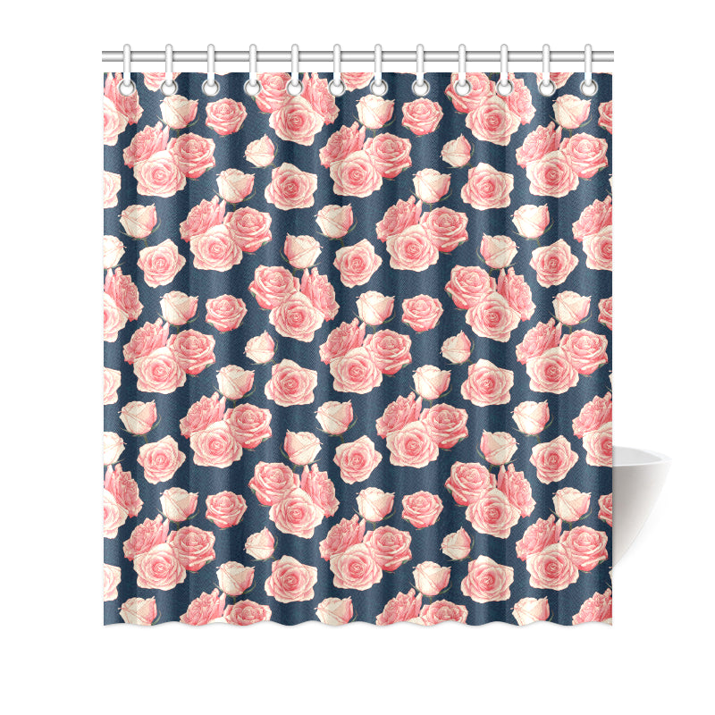 Rose Pattern Print Design A03 Shower Curtain