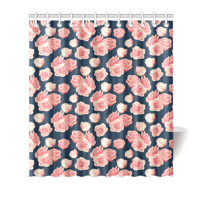 Rose Pattern Print Design A03 Shower Curtain
