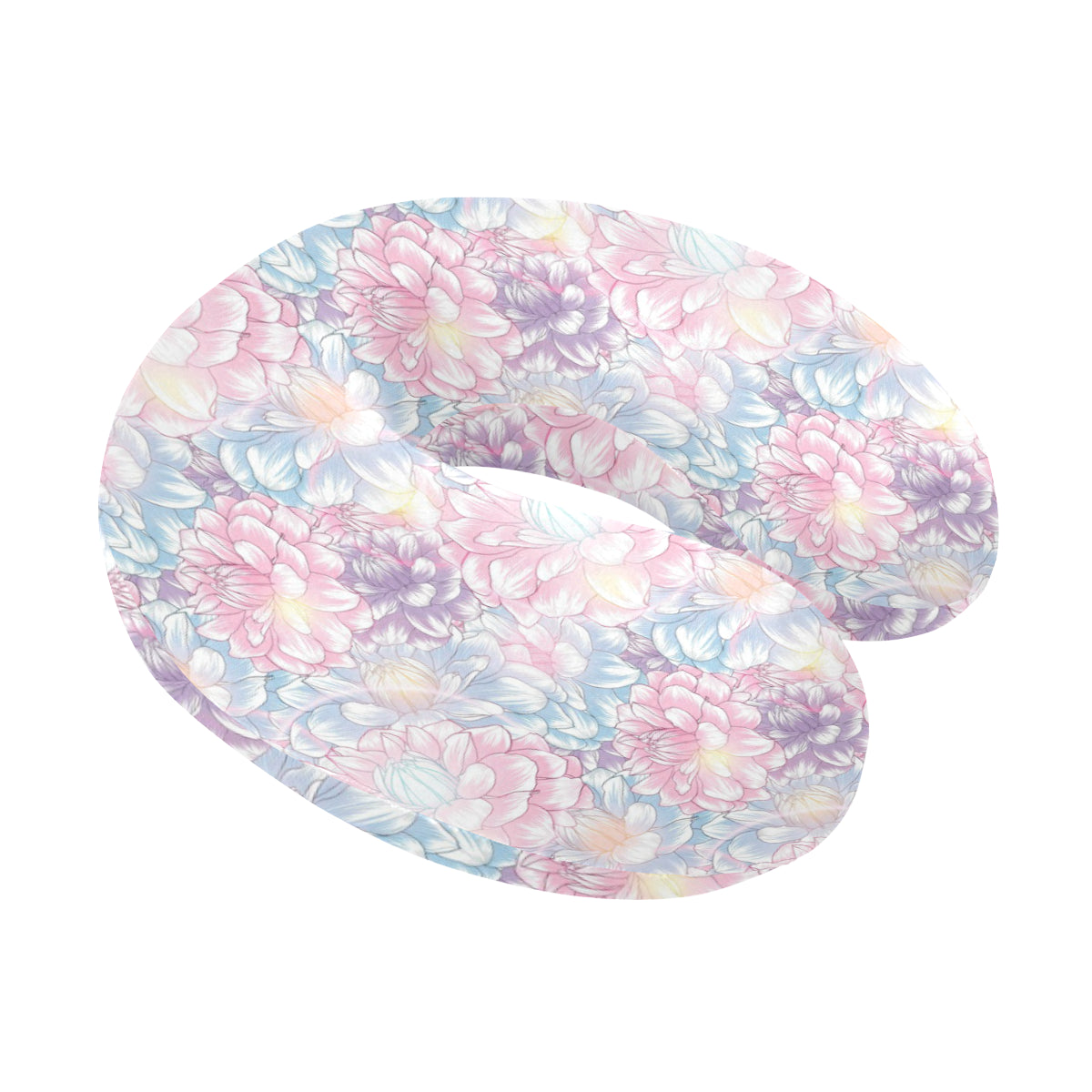 Dahlia Pattern Print Design 01 U-Shaped Travel Neck Pillow