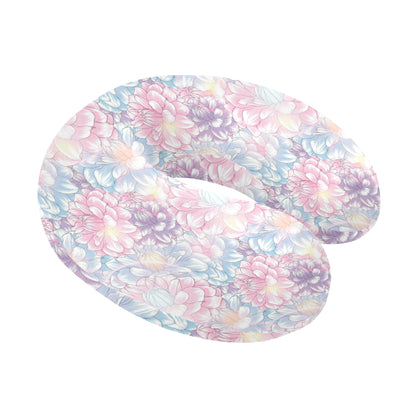 Dahlia Pattern Print Design 01 U-Shaped Travel Neck Pillow