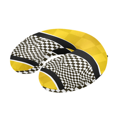 Checkered Pattern Print Design 02 U-Shaped Travel Neck Pillow