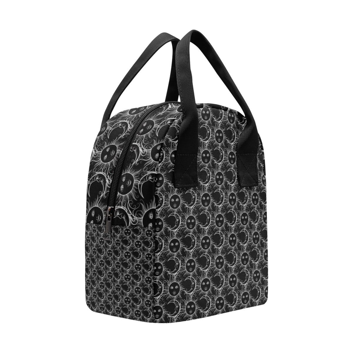 Sun Moon White Design Themed Print Insulated Lunch Bag