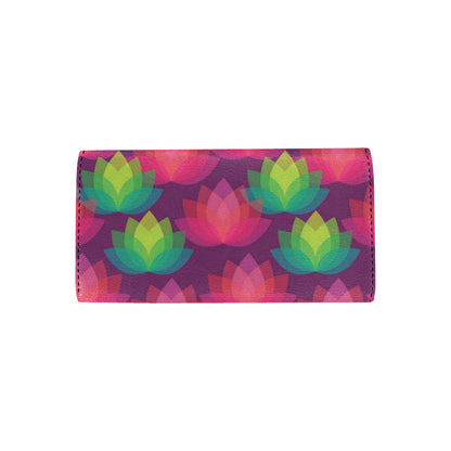 Lotus Pattern Print Design 02 Women's Trifold Wallet