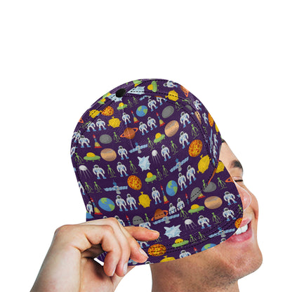 Alien Astronaut Planet Snapback Cap