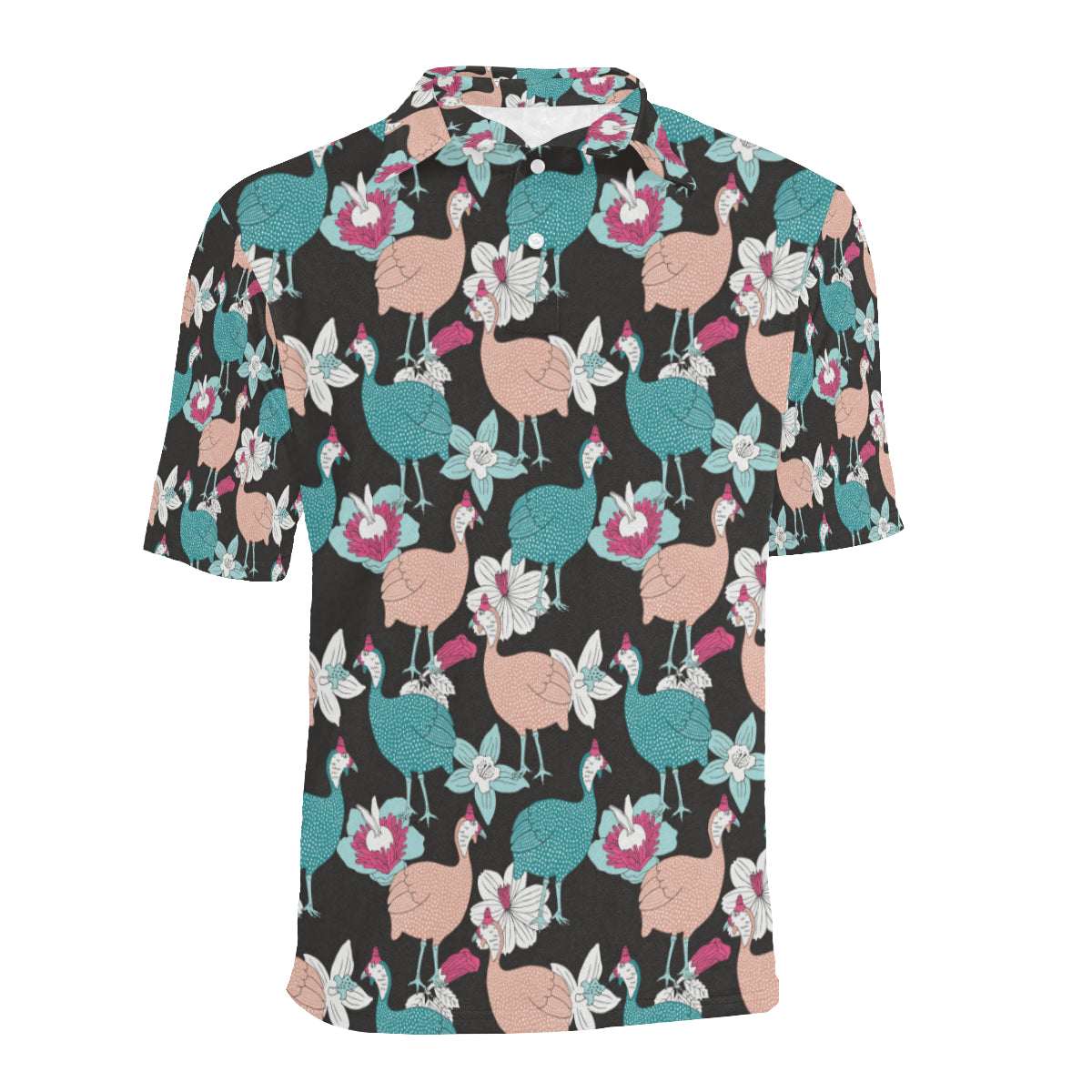 Guinea Fowl Pattern Print Design 03 Men Polo Shirt