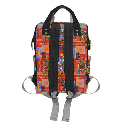 African Print Pattern Diaper Bag Backpack
