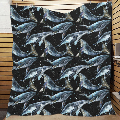 Humpback Whale Pattern Print Design 01 Premium Quilt