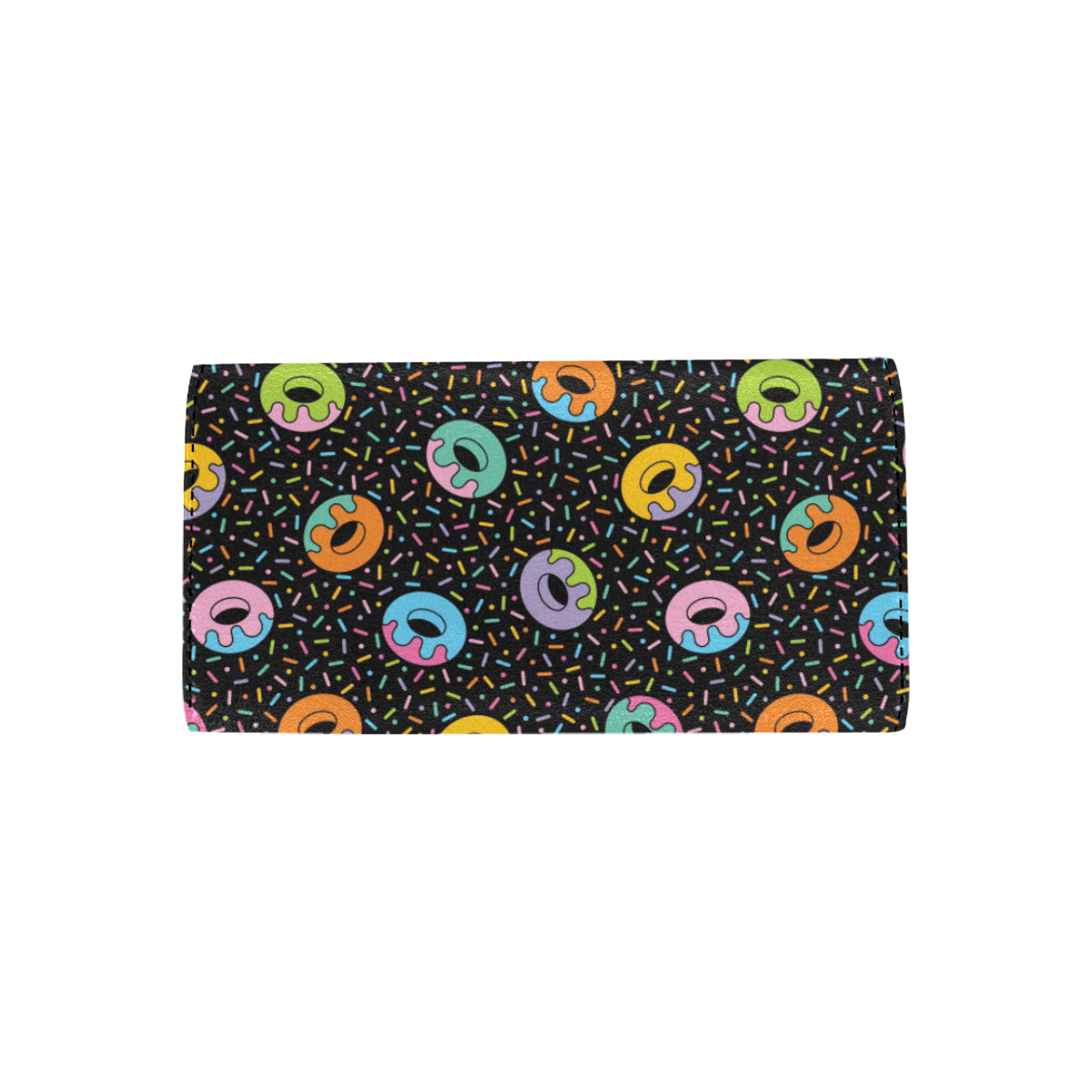 Donut Pattern Print Design DN012 Women's Trifold Wallet