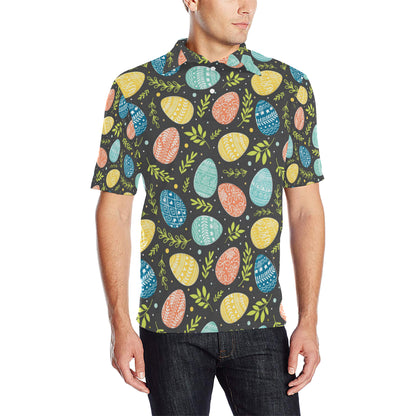 Easter Eggs Pattern Print Design RB01 Men Polo Shirt