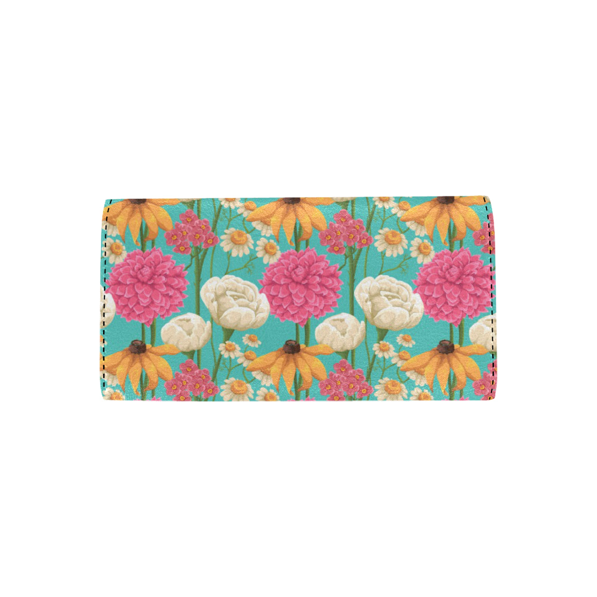 Summer Floral Pattern Print Design SF07 Women's Trifold Wallet
