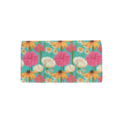 Summer Floral Pattern Print Design SF07 Women's Trifold Wallet