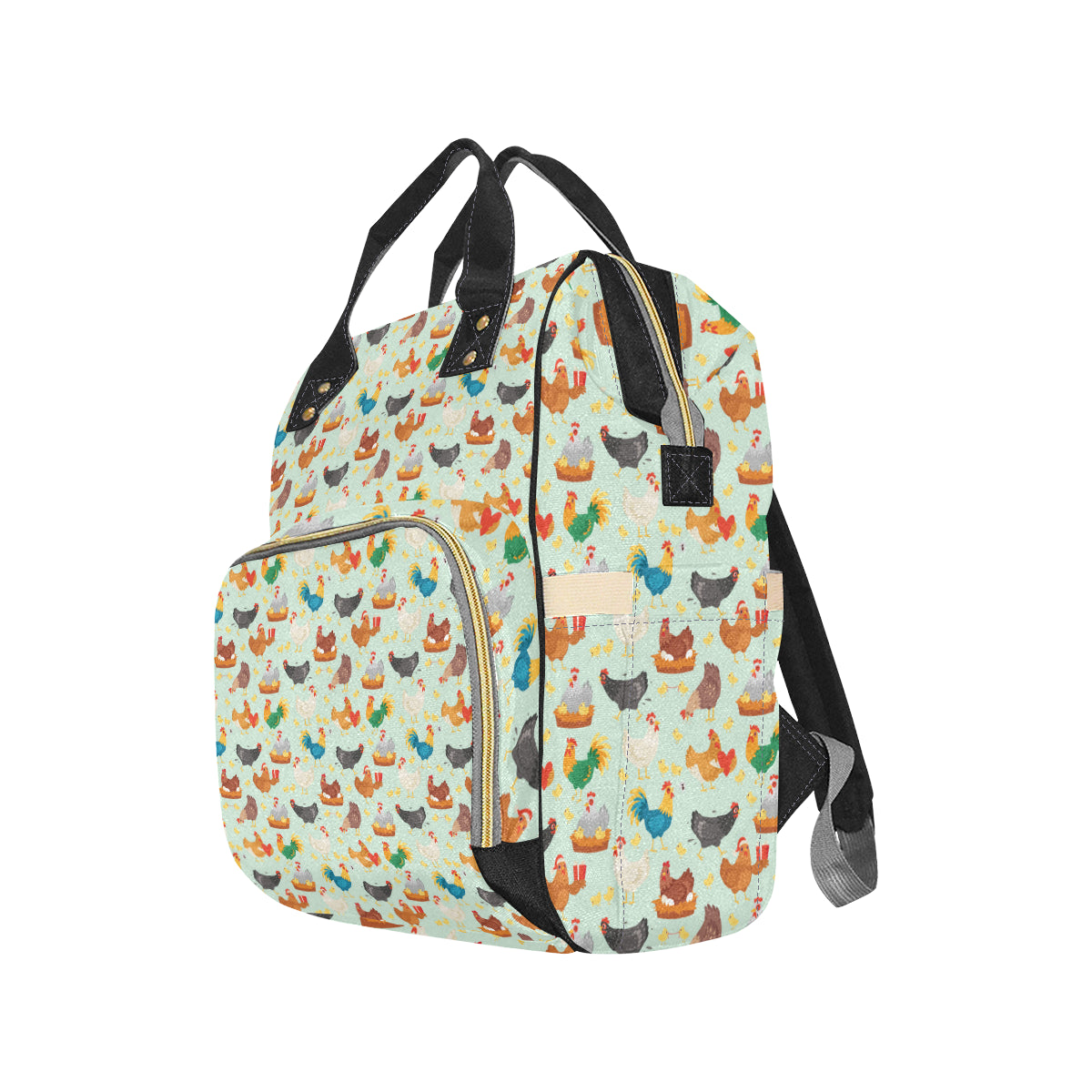 Chicken Pattern Print Design 07 Diaper Bag Backpack
