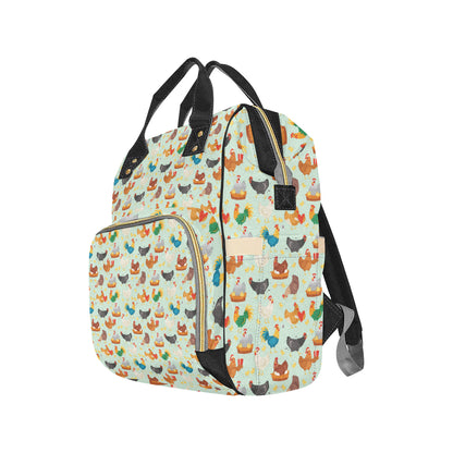Chicken Pattern Print Design 07 Diaper Bag Backpack