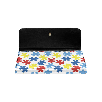 Autism Awareness Pattern Print Design 04 Women's Trifold Wallet
