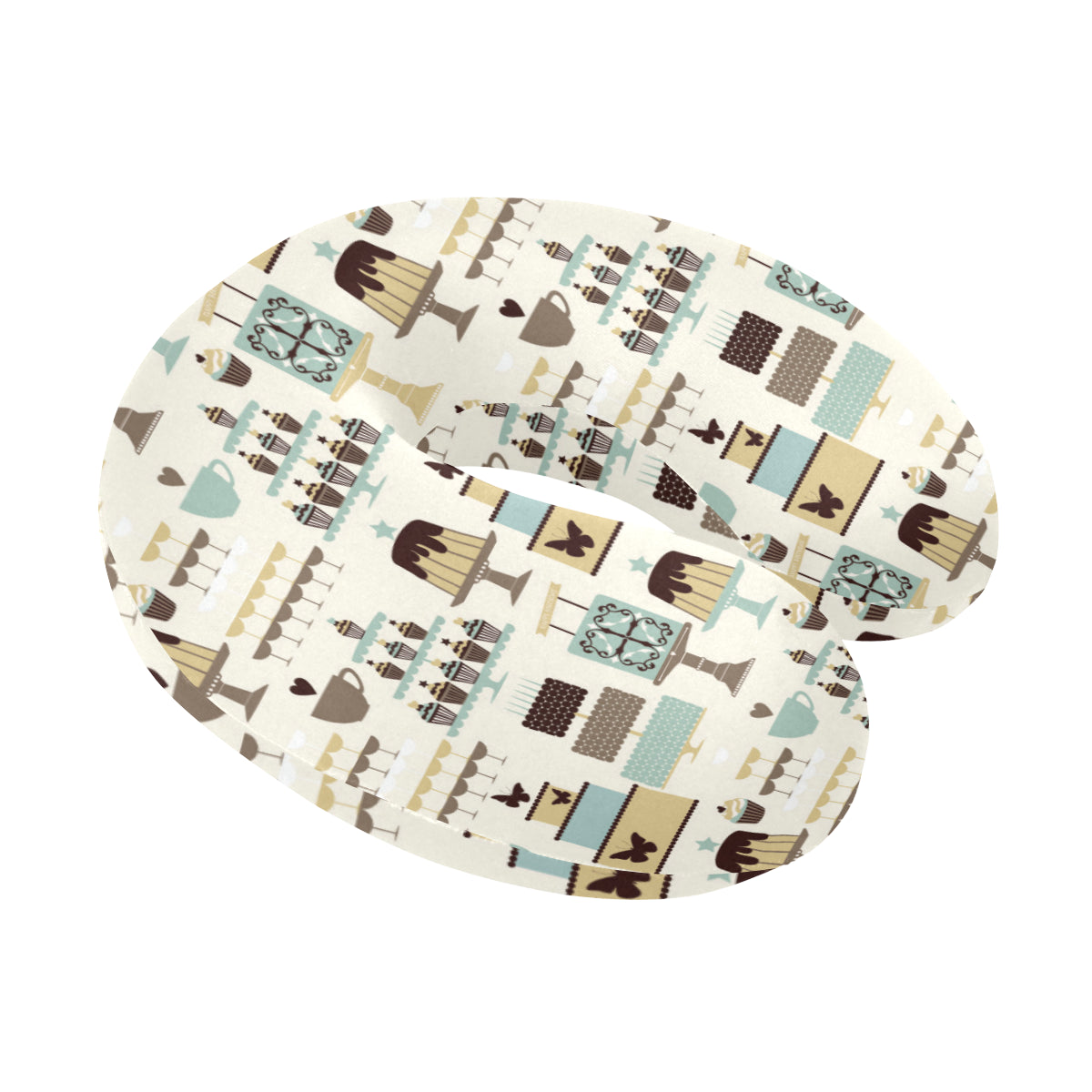 Cake Pattern Print Design 02 U-Shaped Travel Neck Pillow