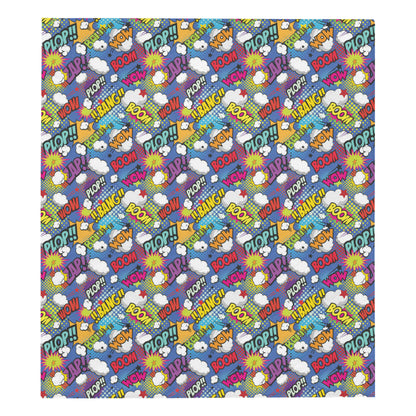Comic Book Pattern Print Design 02 Premium Quilt