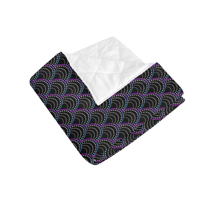 Mermaid Pattern Print Design 09 Premium Quilt
