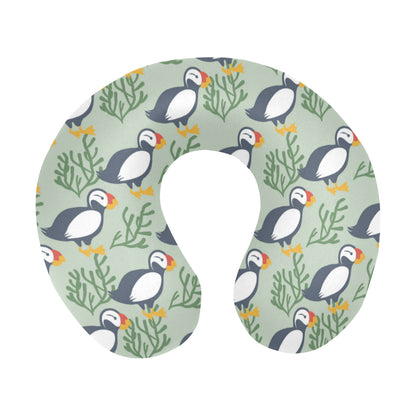 Puffin Pattern Print Design A04 U-Shaped Travel Neck Pillow