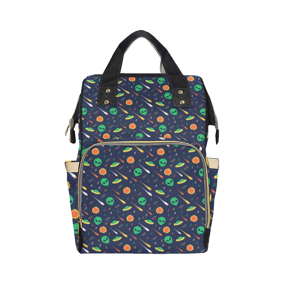 Alien UFO Pattern Print Design 05 Diaper Bag Backpack