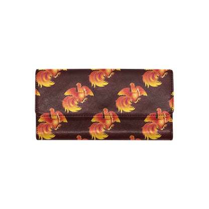 Rooster Pattern Print Design A04 Women's Trifold Wallet