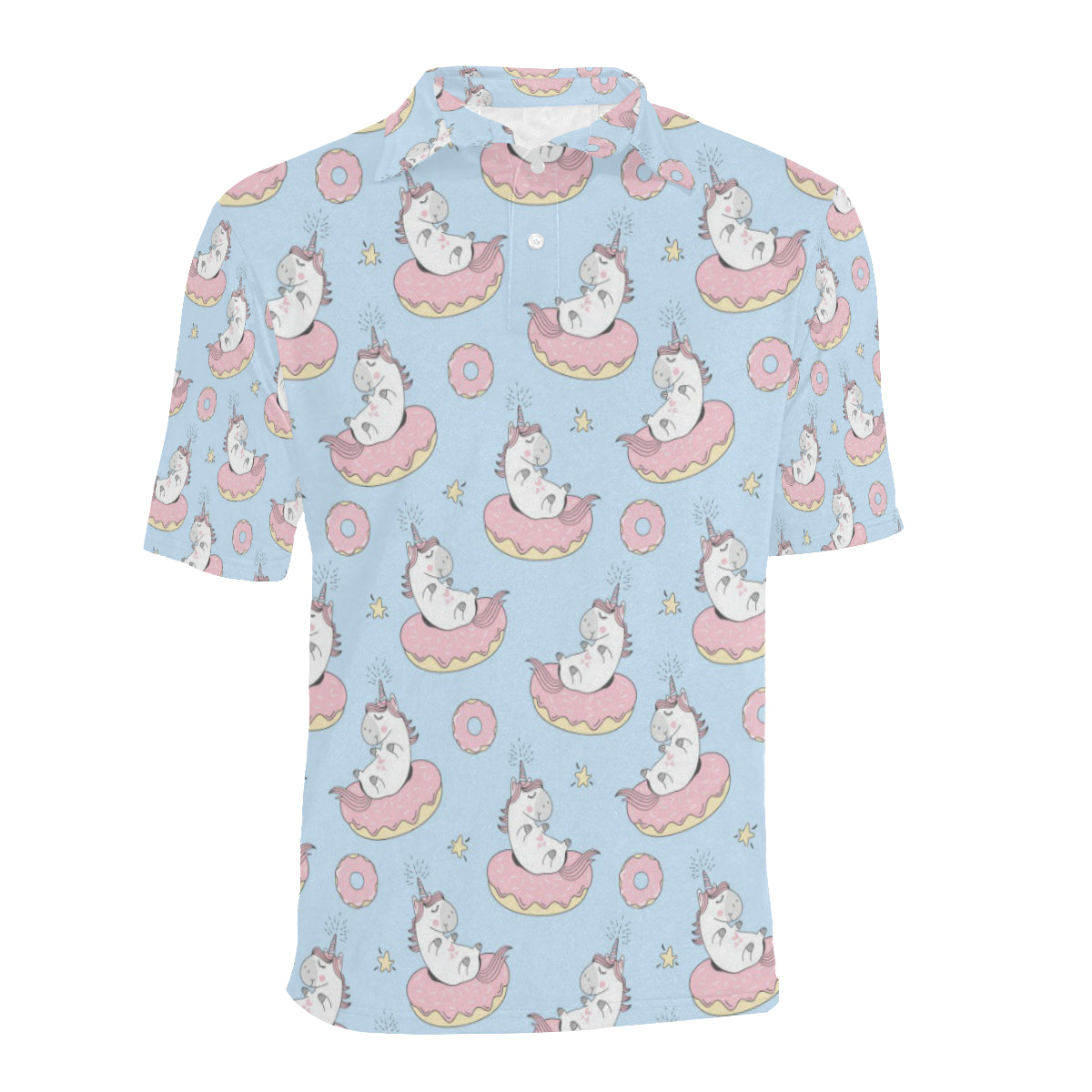 Donut Unicorn Pattern Print Design DN014 Men Polo Shirt