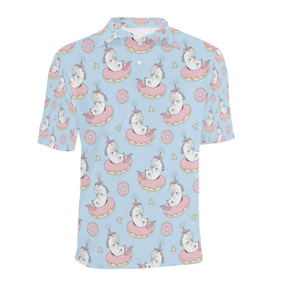 Donut Unicorn Pattern Print Design DN014 Men Polo Shirt