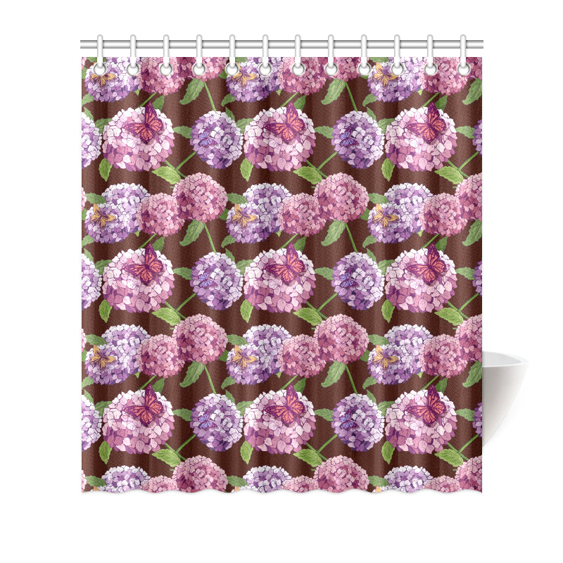 Hydrangea Pattern Print Design HD08 Shower Curtain