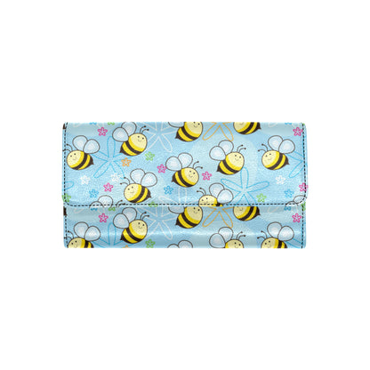 Bee Pattern Print Design BEE03 Women's Trifold Wallet