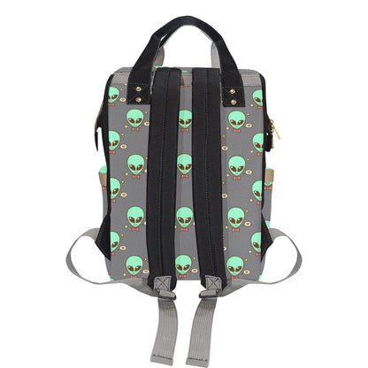 Alien Pattern Print Design 02 Diaper Bag Backpack