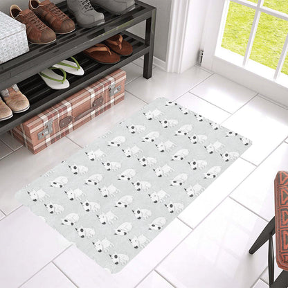 Bull Terrier hand draw Print Pattern Rubber Doormat