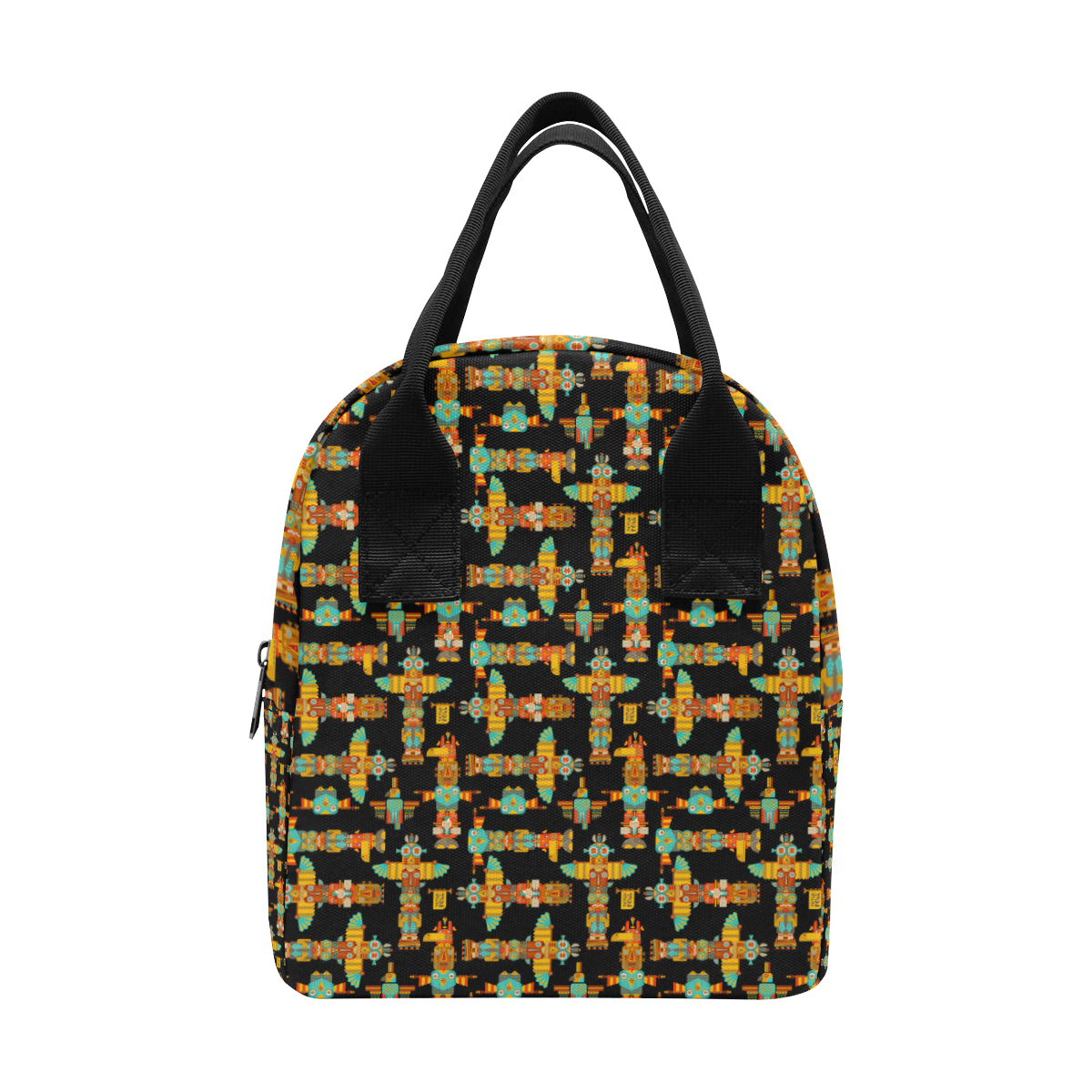 Totem Pole Cartoon Print Insulated Lunch Bag
